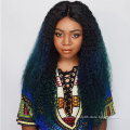 Cheap virgin remyombrelight blue green human hair two tone front lace wig,ombrewighuman hair,10Aombrelace frontwigs